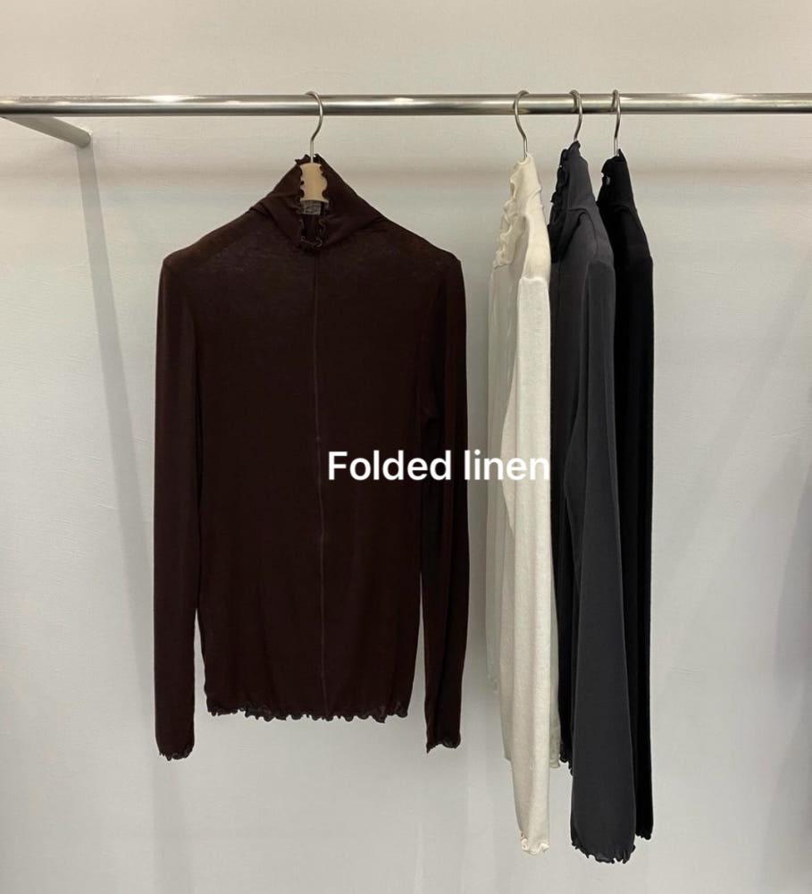 (일부당일)24FW 물결 러플 폴라 티셔츠 레이어드 폴라 긴팔 티셔츠(4color)