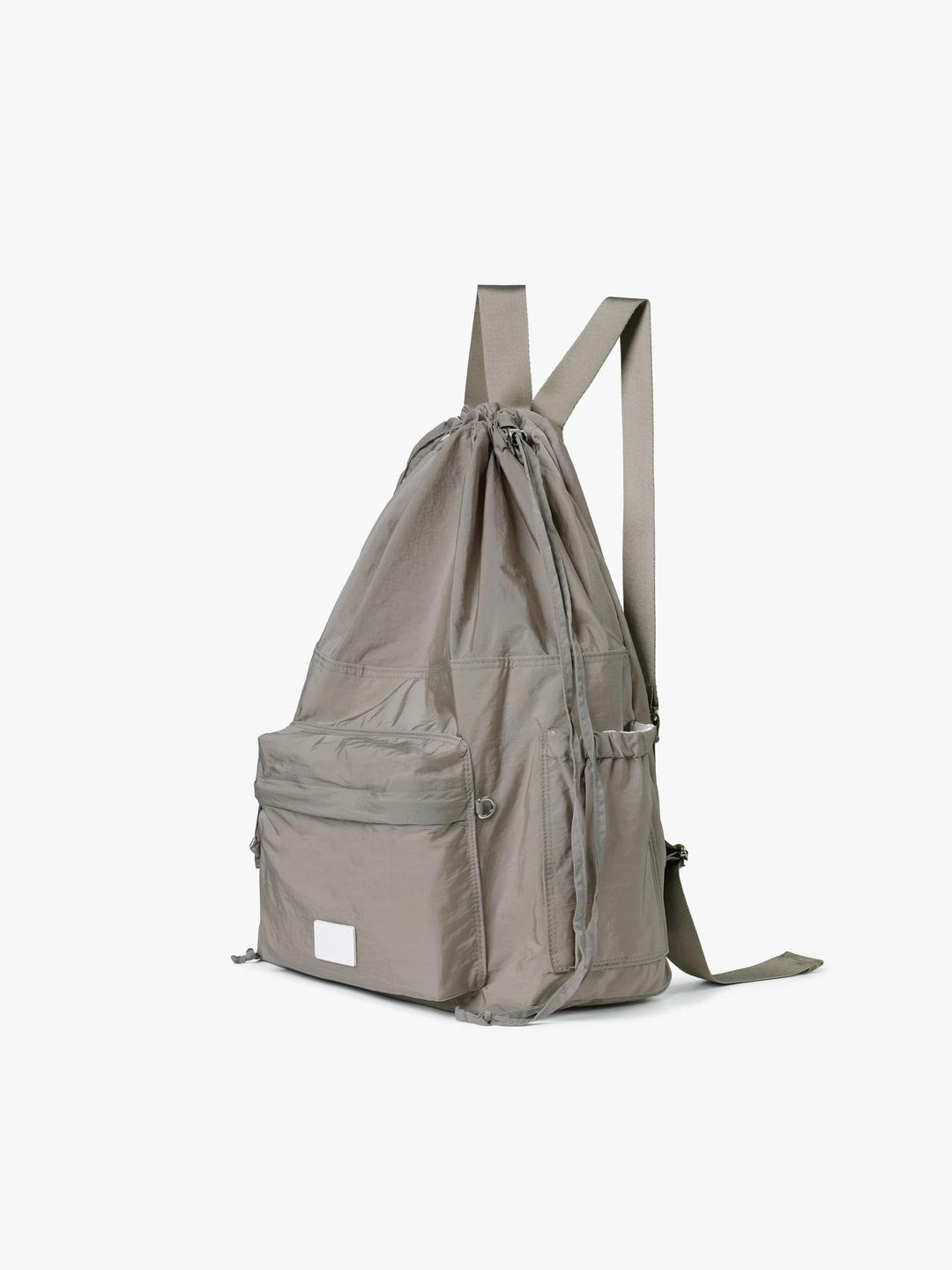 DRAWSTRING BACKPACK - GRAYISH BROWN