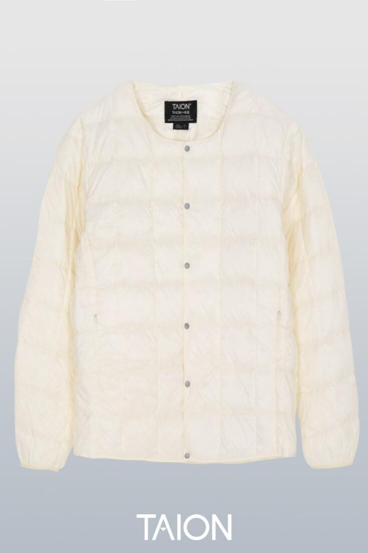 CREW NECK BUTTON DOWN JACKET (TAION-104) 오프 화이트