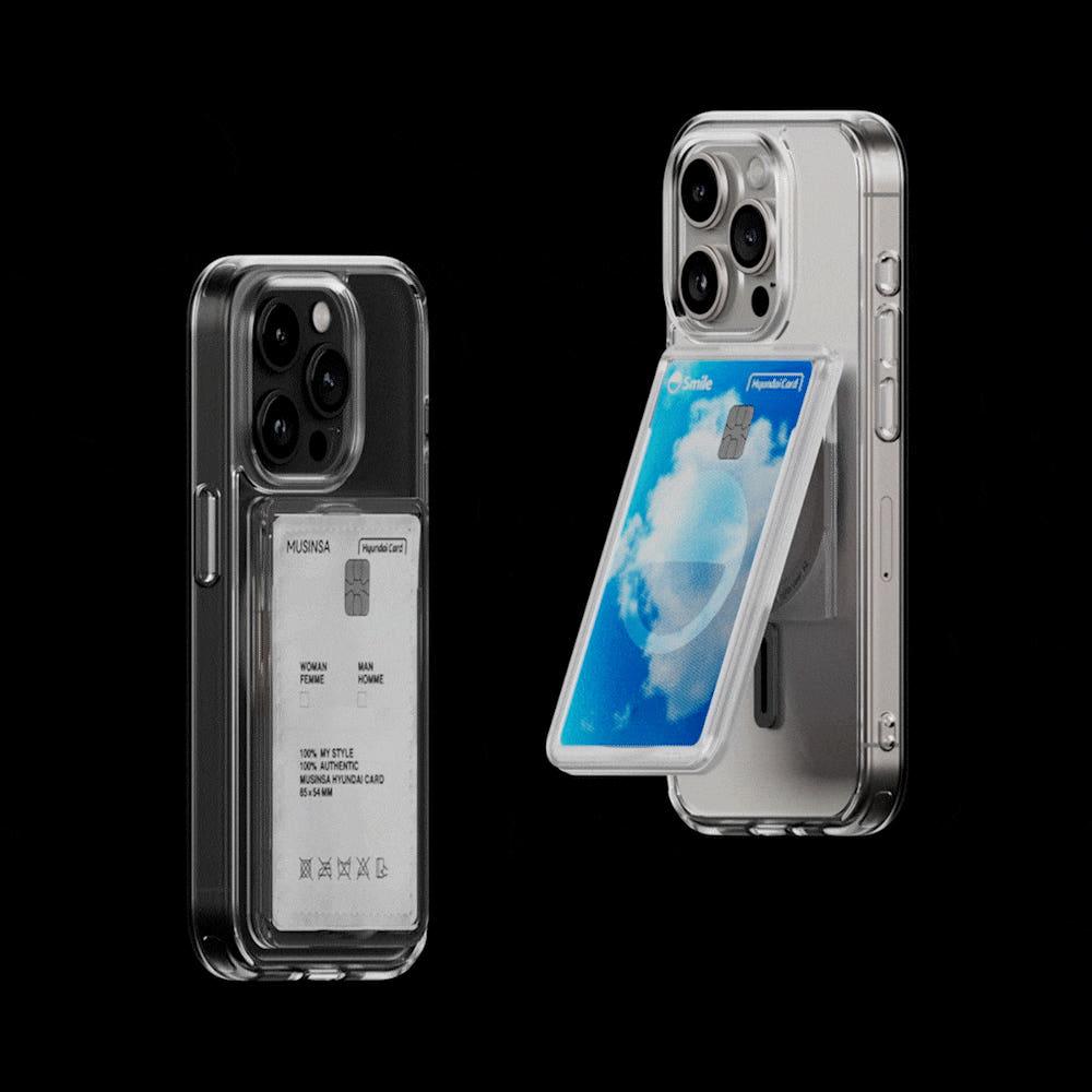 프레임바이 맥세이프 킥프레임 (스탠드형) 일반카드 2장수납 반투명 카드지갑