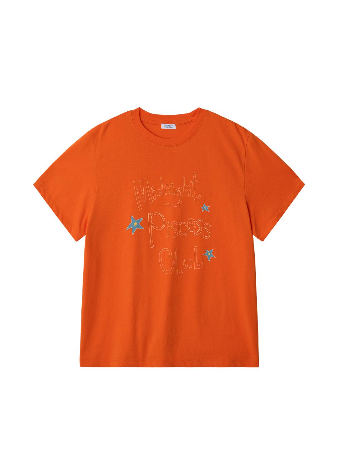 Handwriting Oversized T-shirt_Orange