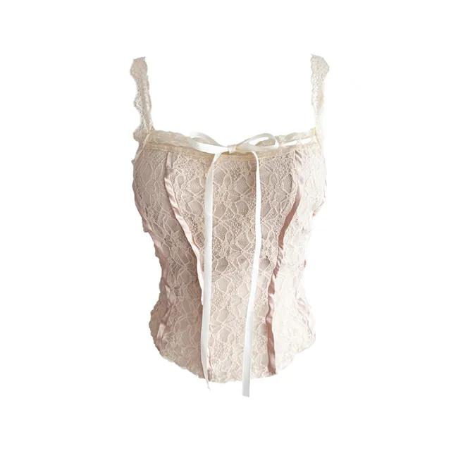 Rococo lace ribbon sleeveless (2colors)