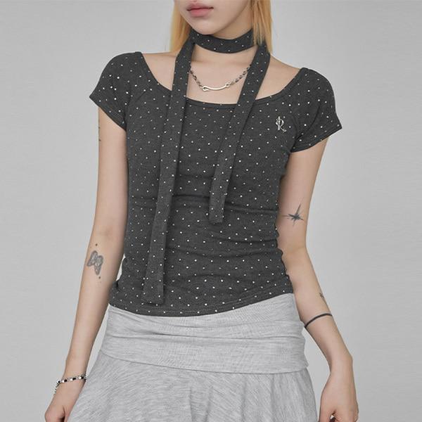 [머플러세트]호리엔 도트 티셔츠