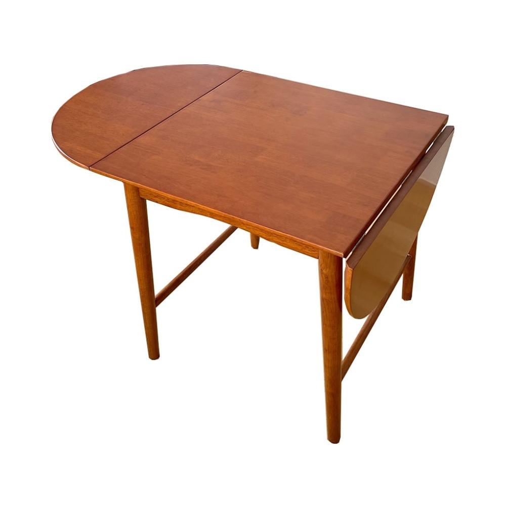 셀렉티드커스텀 고무나무 원목 빈티지 접이식 확장형 식탁 타원형 테이블