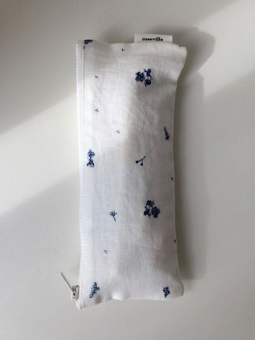 블루플라워 펜파우치 패브릭필통