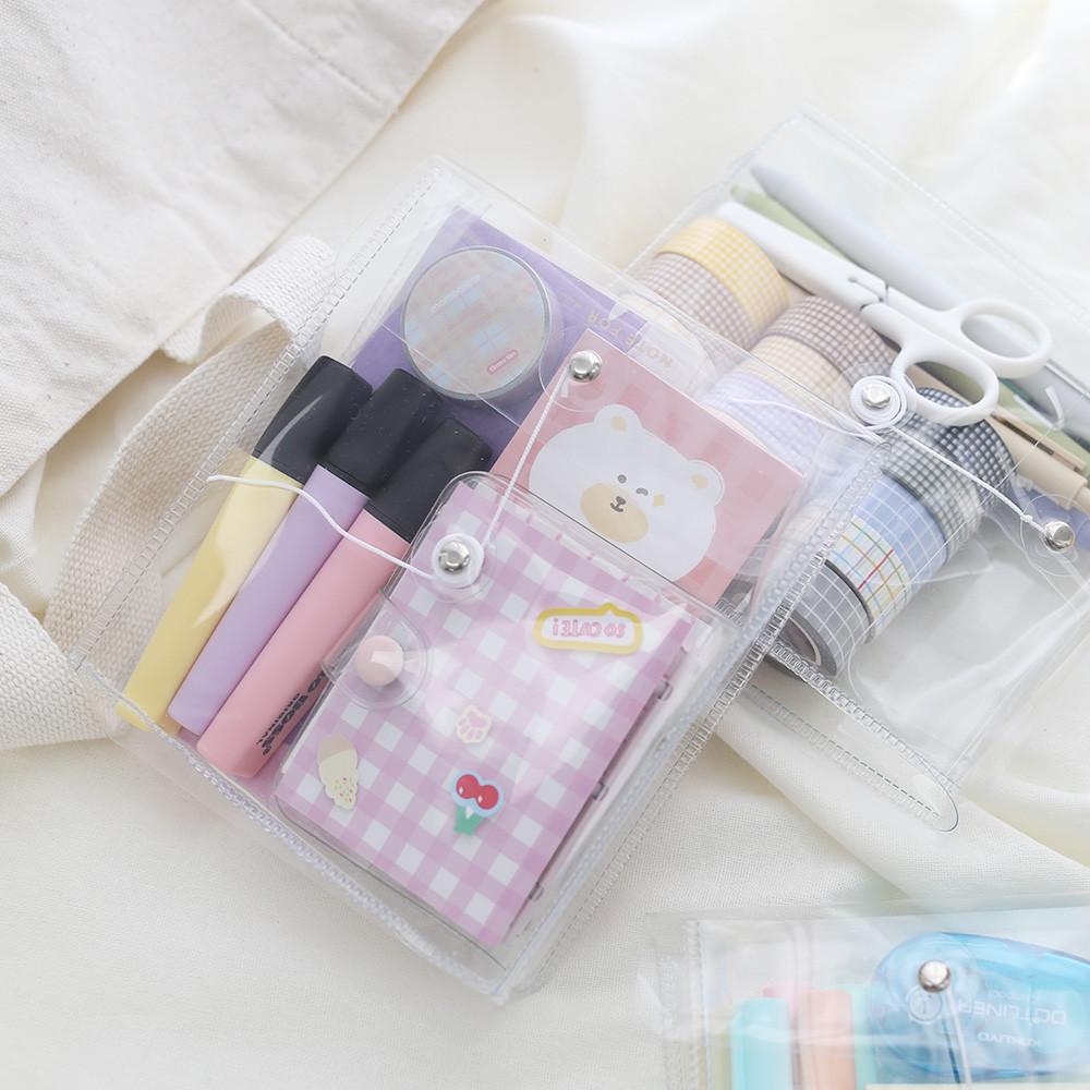 모모팝 투명 다용도 마스킹테이프 스티커 PVC 파우치