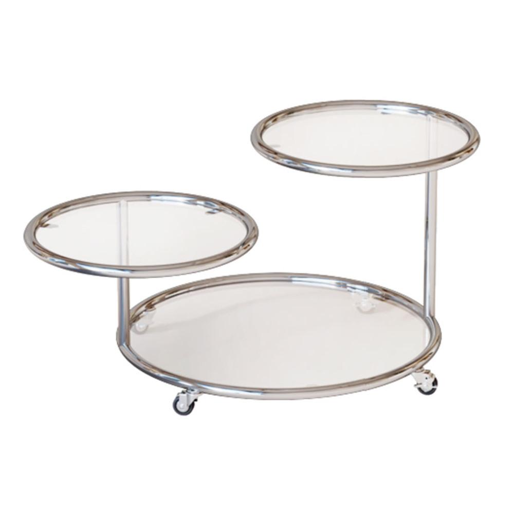 미드 센츄리 모던 스틸 360 라운드 사이드 회전 테이블