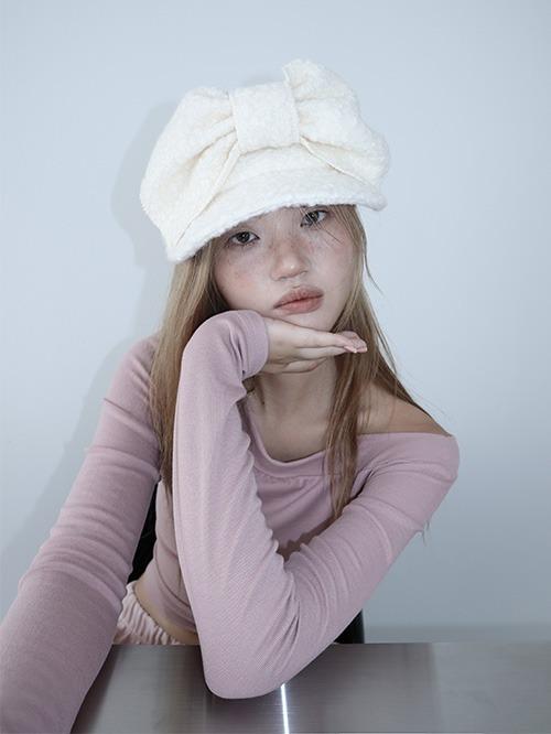 boucle ribbon hunting cap, 2color