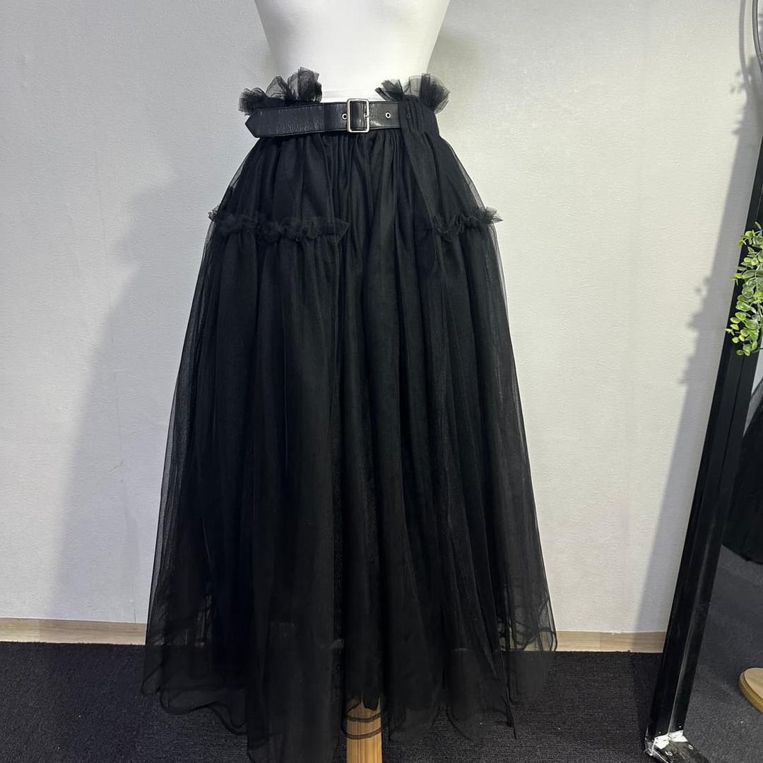 20aw 느와케이니노미야 벨티드 튤 스커트 m | 후루츠패밀리