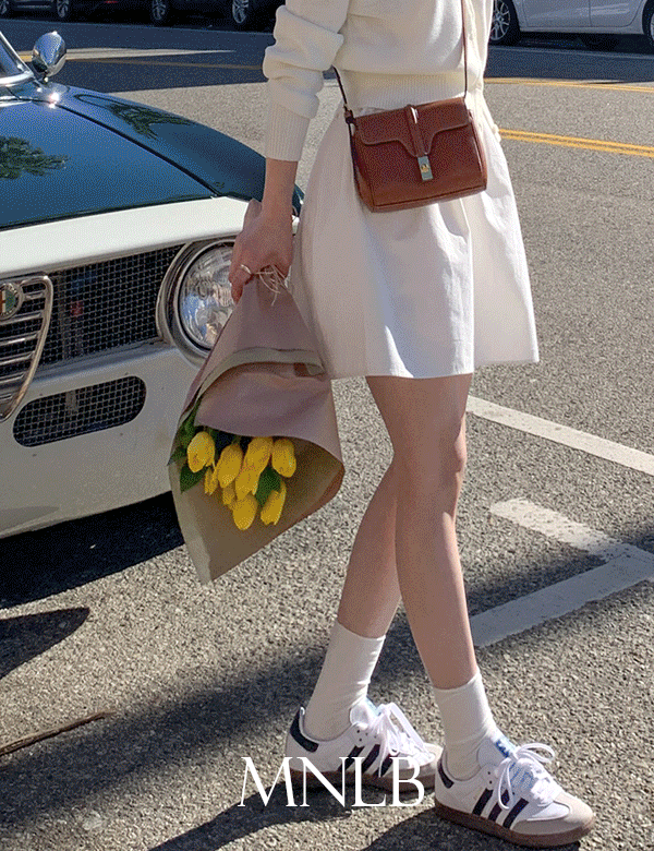 미니뽕 🌱[2만장돌파/미니스커트/치마][직진배송][MNLB] 허니 셔링 플레어 코튼 미니 스커트 (속바지안감)