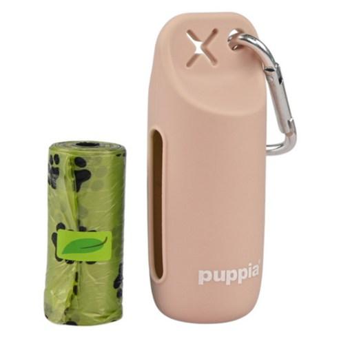 퍼피아 반려동물 실리콘 풉백 케이스 + 배변봉투 15p 세트, 핑크(케이스), 1세트