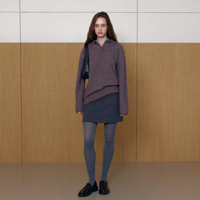a.m.m long knit - brown mel