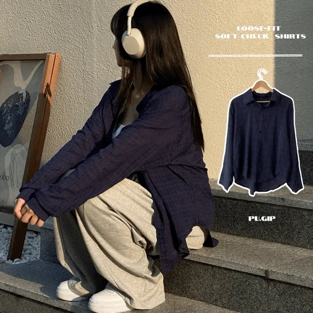 [가을까지쭉~/빈티지/오버핏] 리버 루즈핏 긴팔 체크 셔츠(1color)