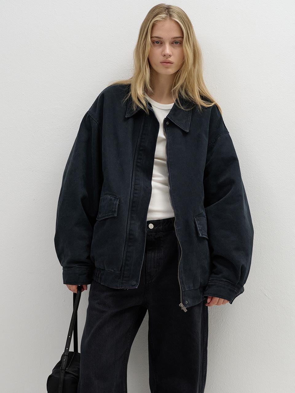 [2차 10/31예약배송] 오버핏 빈티지 코튼 블루종_blue charcoal