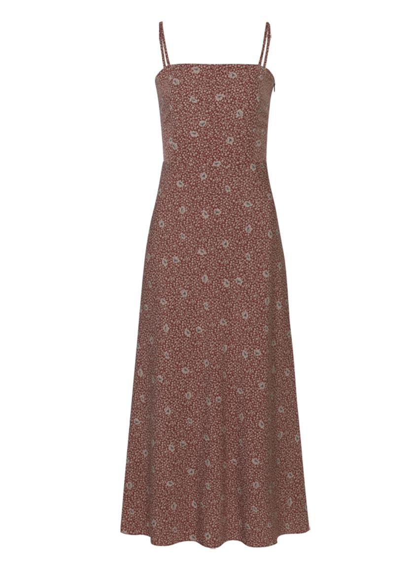 Warm Holiday Dress (Brick Red)