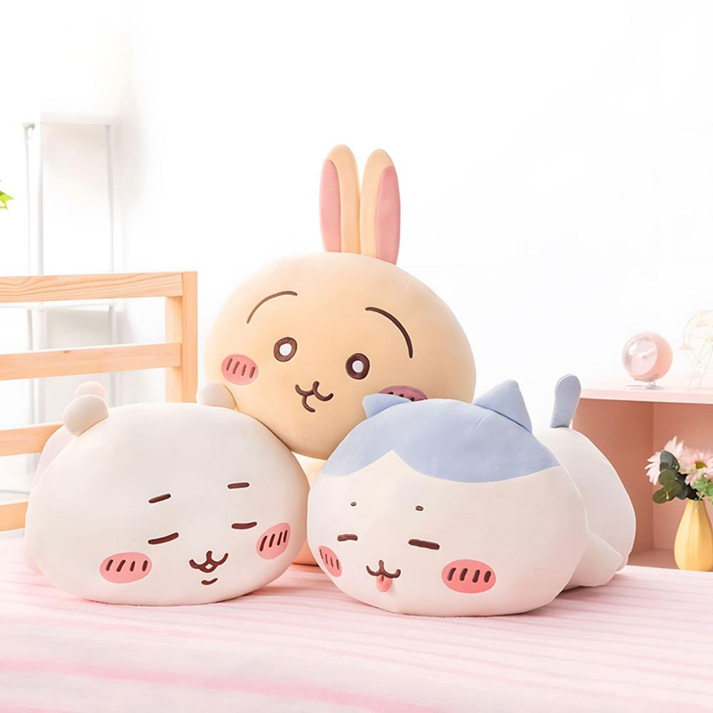 먼작귀 치이카와 하치와레 마시멜로 쿠션 베개 누워 있는 봉제인형