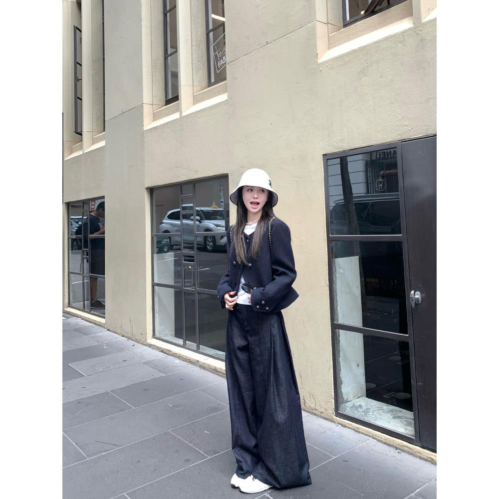 생지 골드실크 블루 데님팬츠