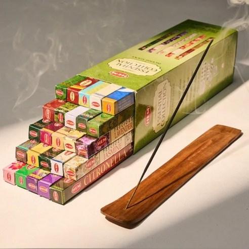 HEM 인센스 스틱 에센셜 컬렉션 (25가지 향 200개) + 우드홀더 - 인센스 | 쿠팡