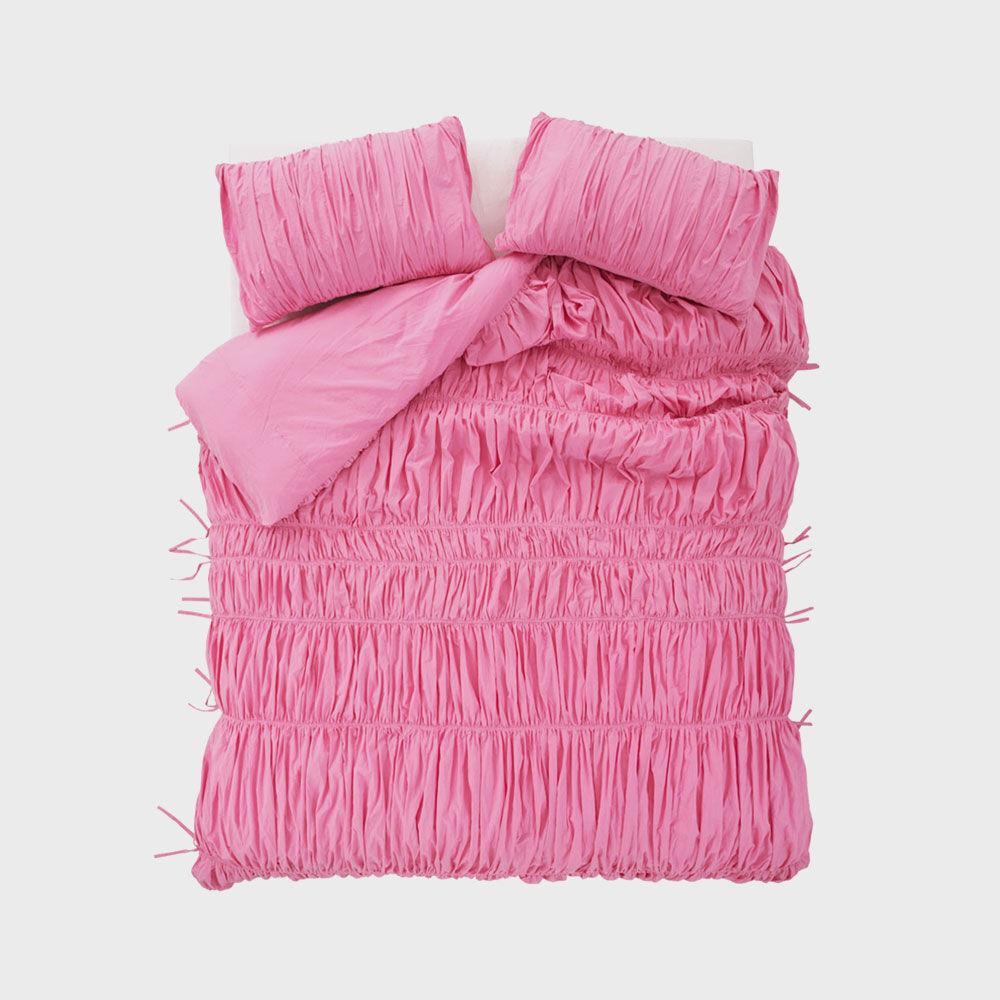 big waves duvet cover - pink