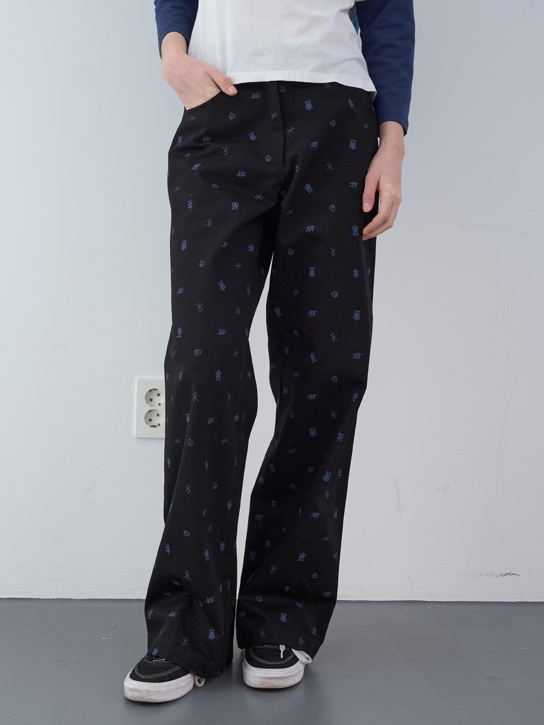 하트 틱스 코튼 팬츠 (Black)