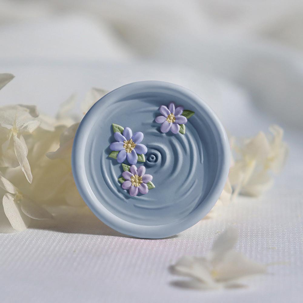 크랩서플라이 입체 조각 vol21 바람개비 나비 백일홍 실링스탬프 실링왁스 25-1 백일홍 연못의 파문