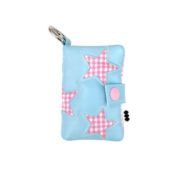 Lucky Card Book (gingham stars/blue)