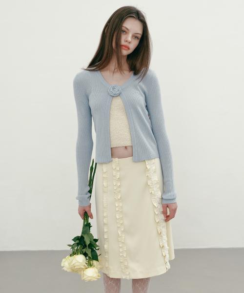 ROSE CORSAGE CARDIGAN (LIGHT BLUE)