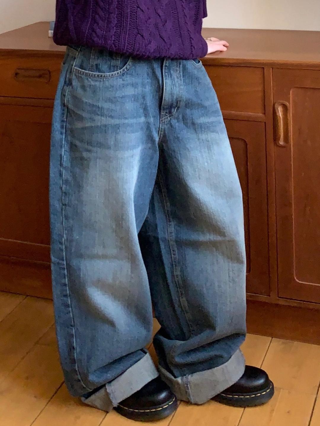 Curved slub denim PT