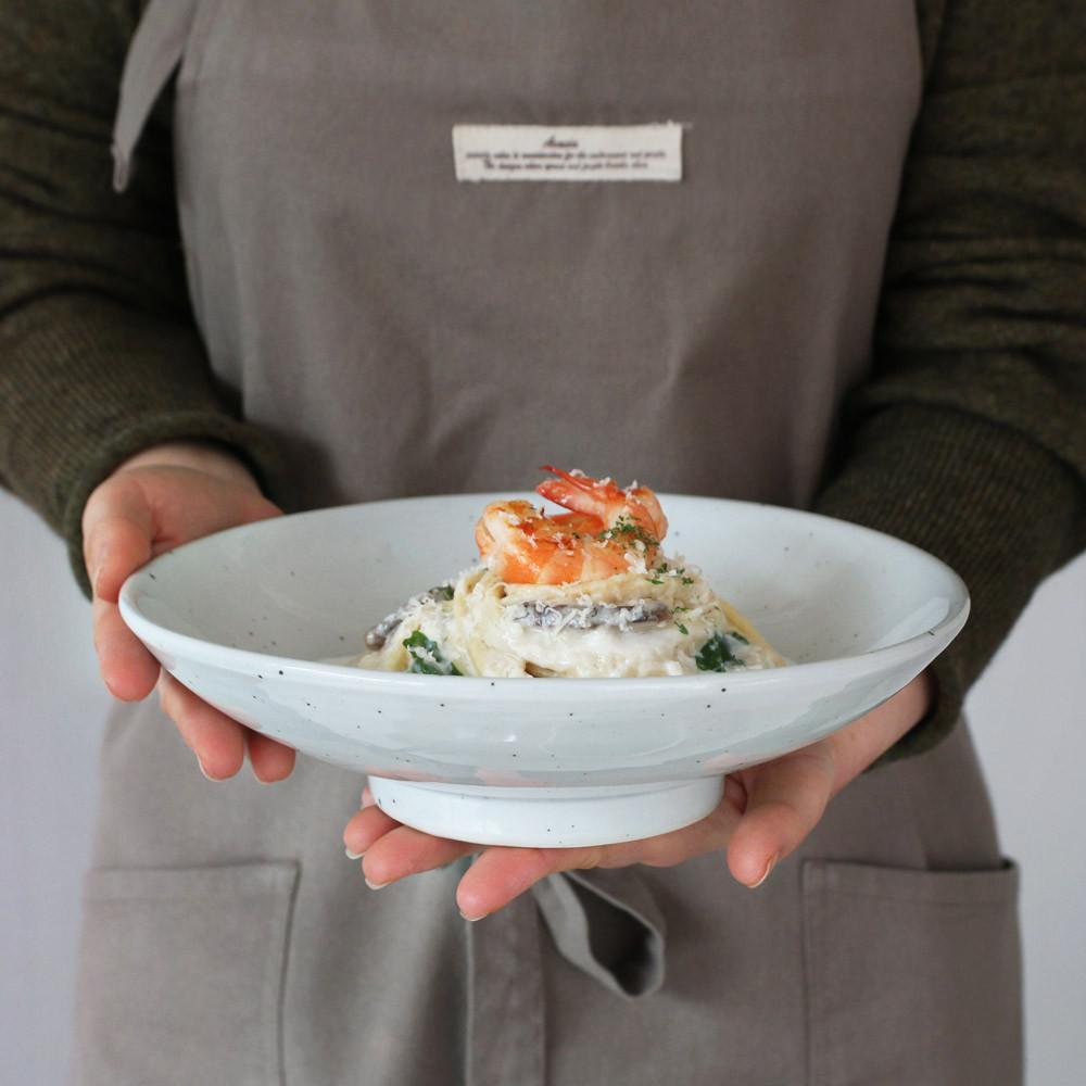 여주 리얼 핸드메이드 도자기그릇 분청파스타볼 - 고백자