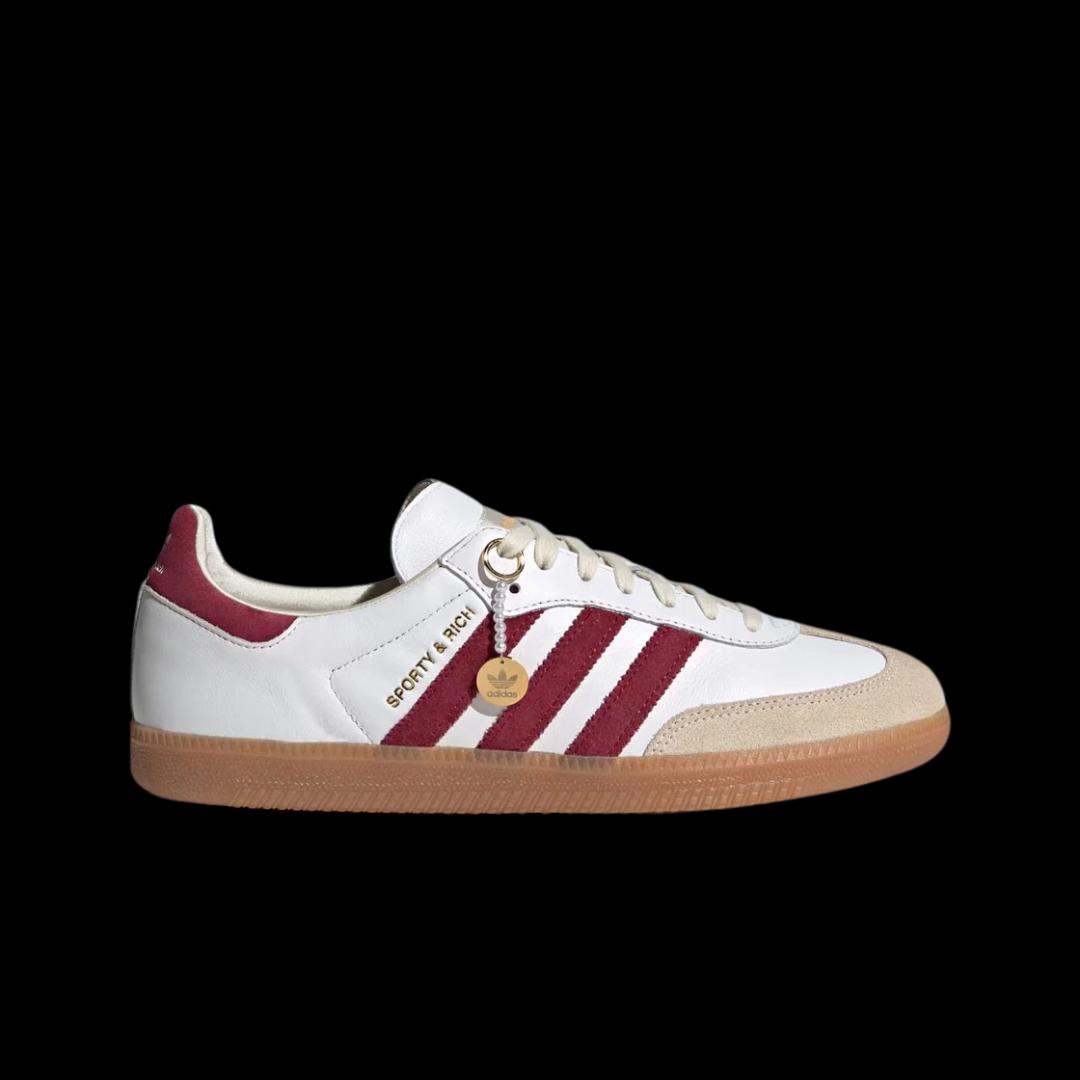 Adidas x Sporty & Rich Samba OG Cloud White Collegiate Burgundy