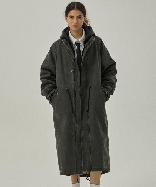 사파리 5310 피그먼트 탈부착 패딩 피쉬테일 블랙 야상재킷