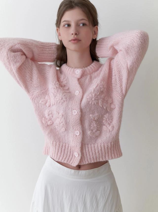 RE_L - Marshmallow knit cardigan (pink)