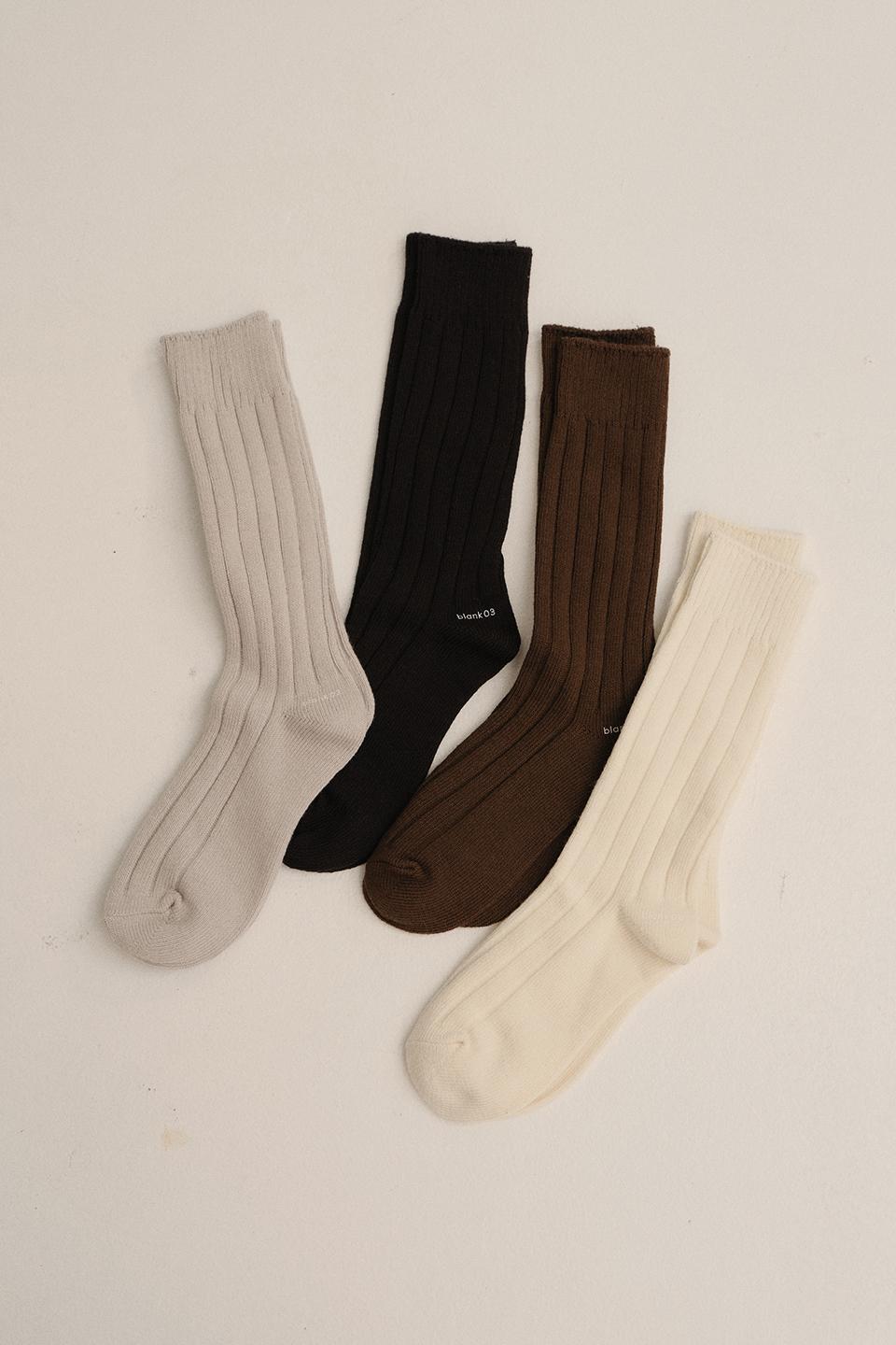 essential cotton rib socks (4colors)