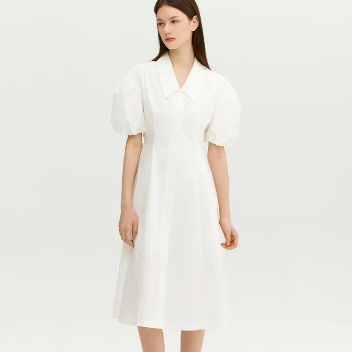 LUCCA Balloon sleeve shirt one piece (White)