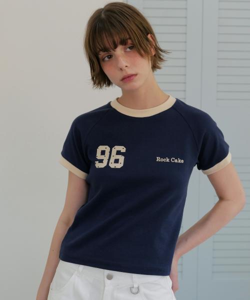 96 Dot Ringer Top - Navy