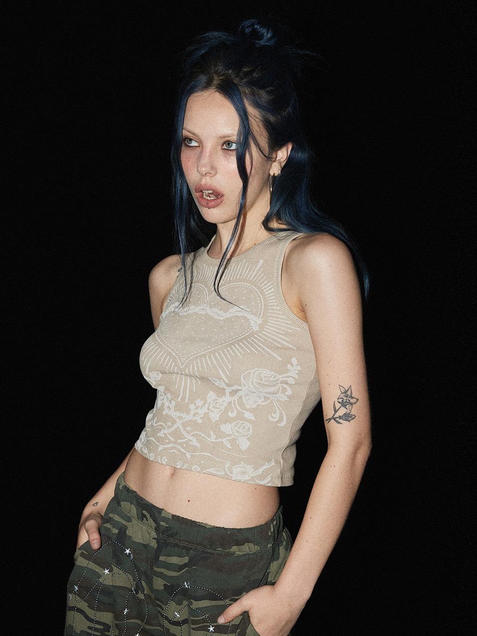 Romantic Garden Tank Top SAND
