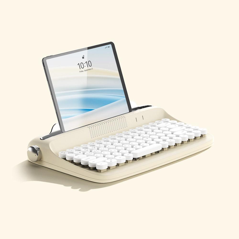 엑토 레트로 미니 블루투스 멀티페어링 텐키리스 타자기 키보드 B303(블루투스연결)