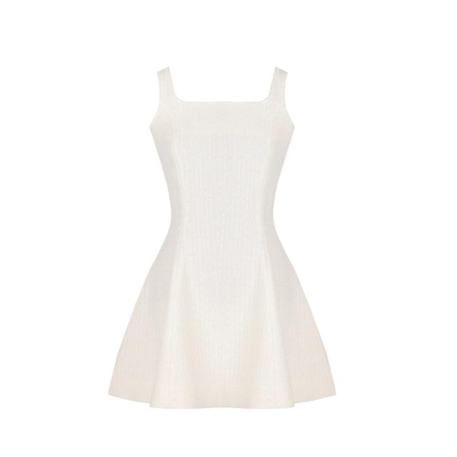 Royal Silver Tweed Mini Dress