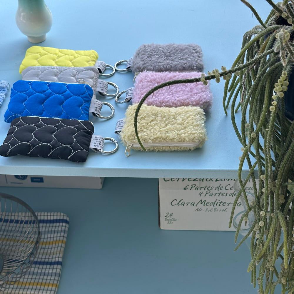 미니 뽀글 하트 카드지갑 미니파우치 키링 동전지갑