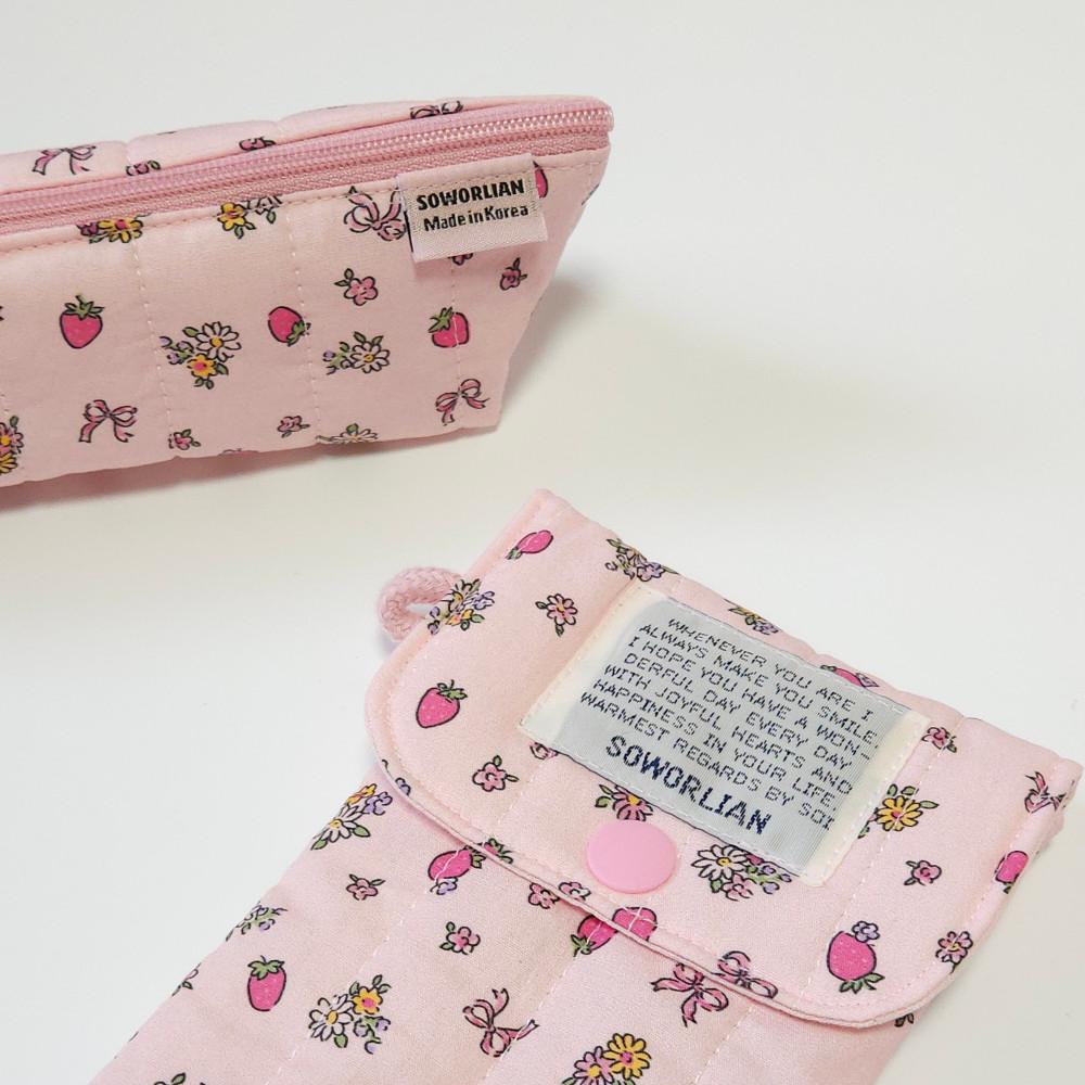 [소월리안] 딸기필통_똑딱필통, 지퍼필통
