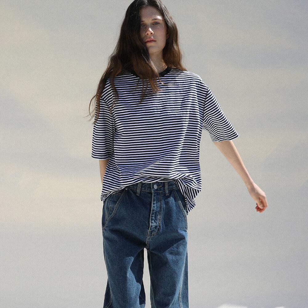 Bas stripe tee_navy