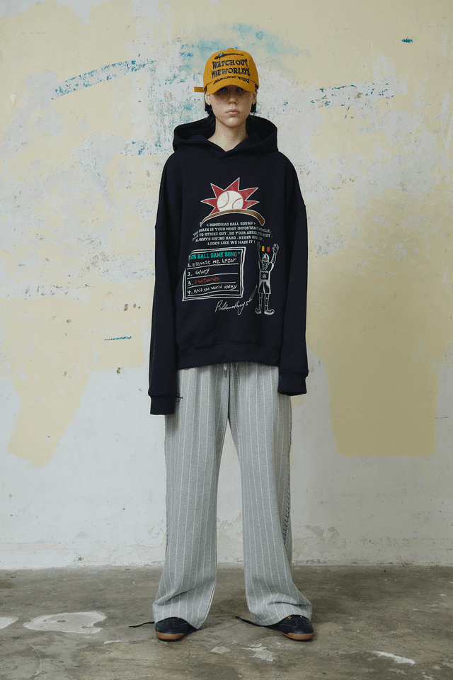 BASEBALL STRIPE SWEATPANTS (MELANGE GRAY)