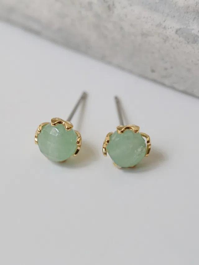 루비조이 아놀라이트 민트 원석귀걸이