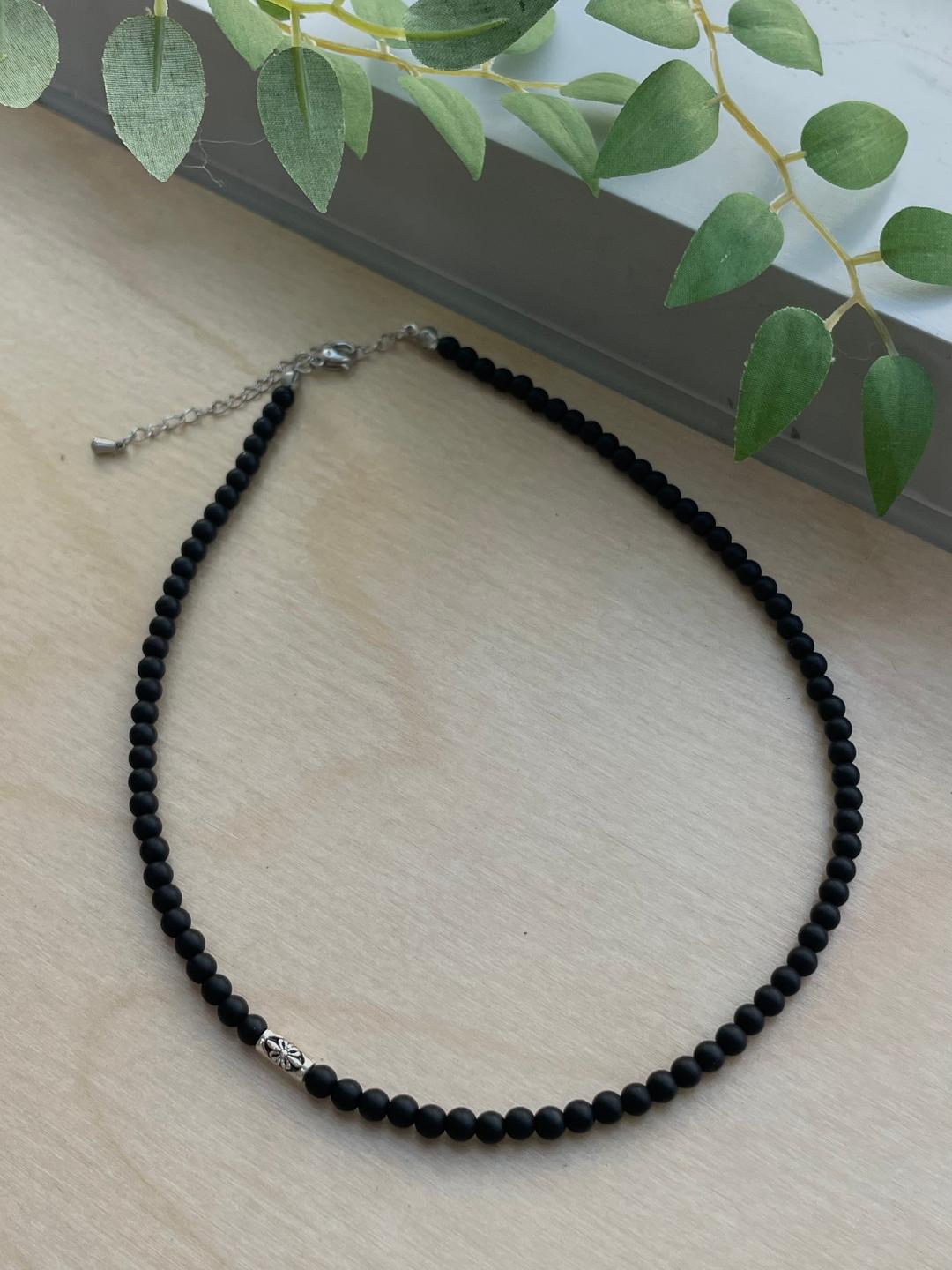 [반야사_Black ver.]오리엔탈 천연 오닉스 초커형 목걸이