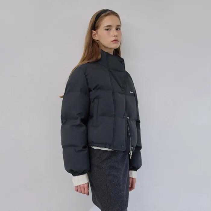 러프 하이넥 푸퍼 자켓_Charcoal