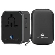 크리스탈클라우드 5포트 5.6A 해외 여행용 해외 멀티 플러그 어댑터 CC-305PLUS 스페이스그레이