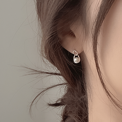 (silver92.5) 퓨즈 물결 진주귀걸이