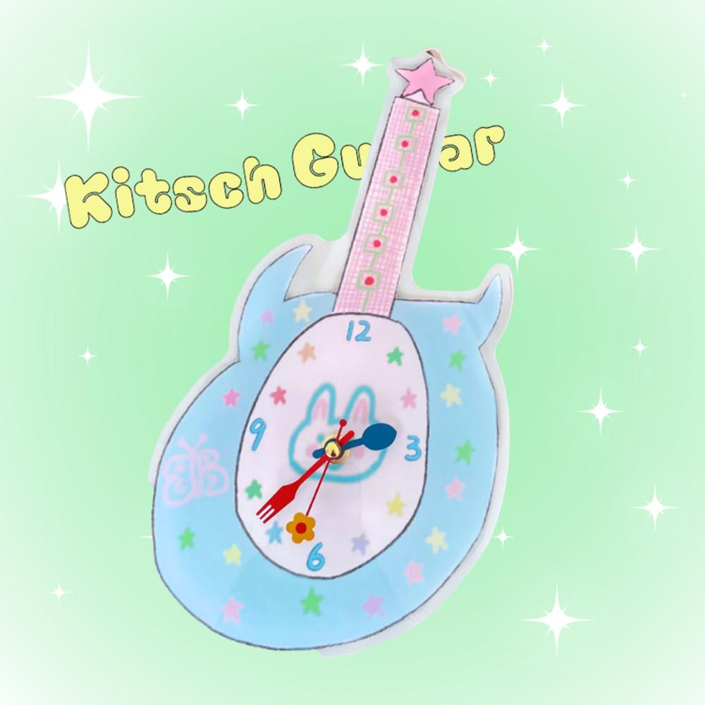 수심 Kitsch Guitar Clock 키치 기타 시계 유니크 스탠드 벽걸이 선물