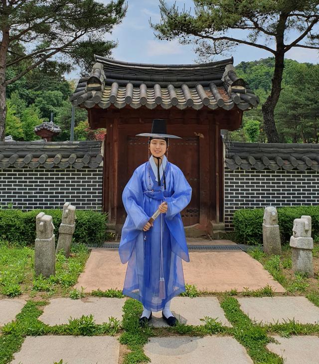 벽청색 도포 대여 '산수국' (인기상품)