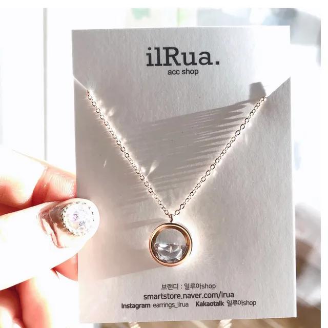 귀걸이추가! 당일출고!  [“팬던트포함”All 써지컬스틸] 하프 크리스탈 목걸이